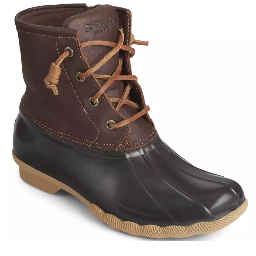 Sperry Women's Saltwater Duck Boot Tan/DK Brown Size 8 M (US)